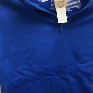 PINK royal blue athletic long sleeve top
